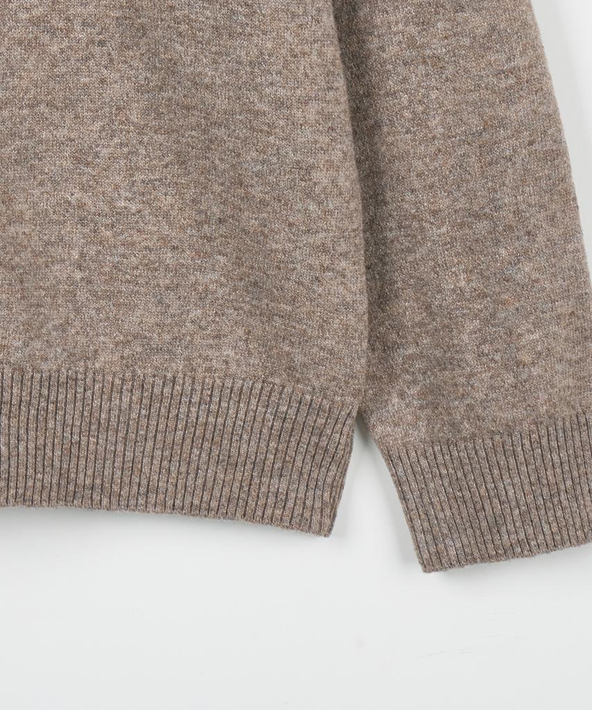NODU Mock Neck Half Turtleneck Knit [Beige]