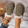 Foreign Trade Large Size Casual Snow Boots Women's Winter New Low-top Short Tube One-pedal Loafer Cotton Shoes with Velvet