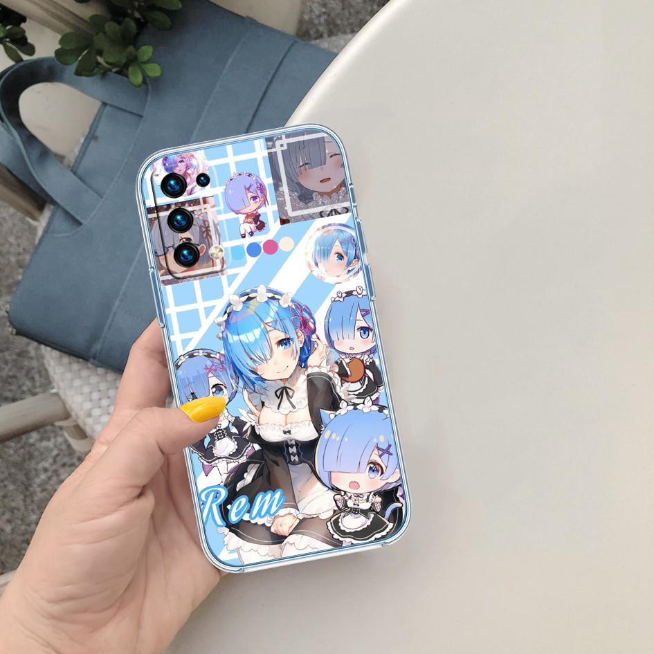CJ48 Emilia Re Zero Ram Rem Soft Shell Transparent Phone Case for Motorola Moto G7 G8 G9 G84 G85 G73 G24 G15 Z2 Play Power Plus