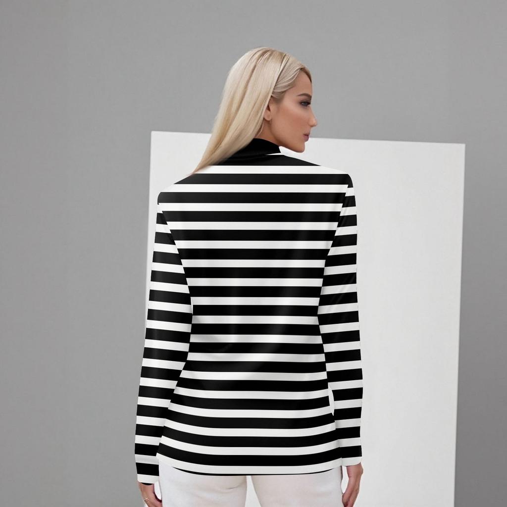 Женский повседневный топ с длинным рукавом и средним воротником