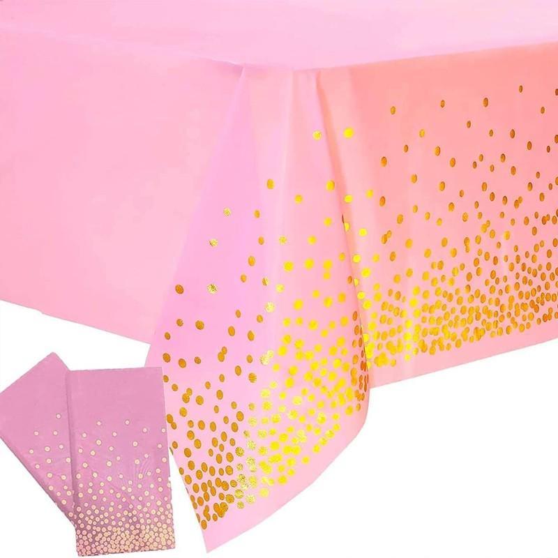 Прямоугольная пластиковая крышка стола с тиснением в горошек конфетти, для девичника, свадьбы, дня рождения девушки и детского душа, легко моется