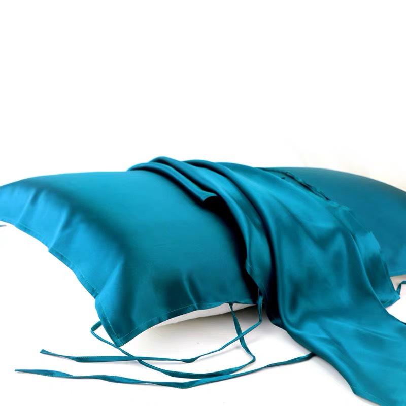 100% Mulberry Silk Pillowcase, 16 Momme – Ideal for Travel and Business, Simple Tie-On Design