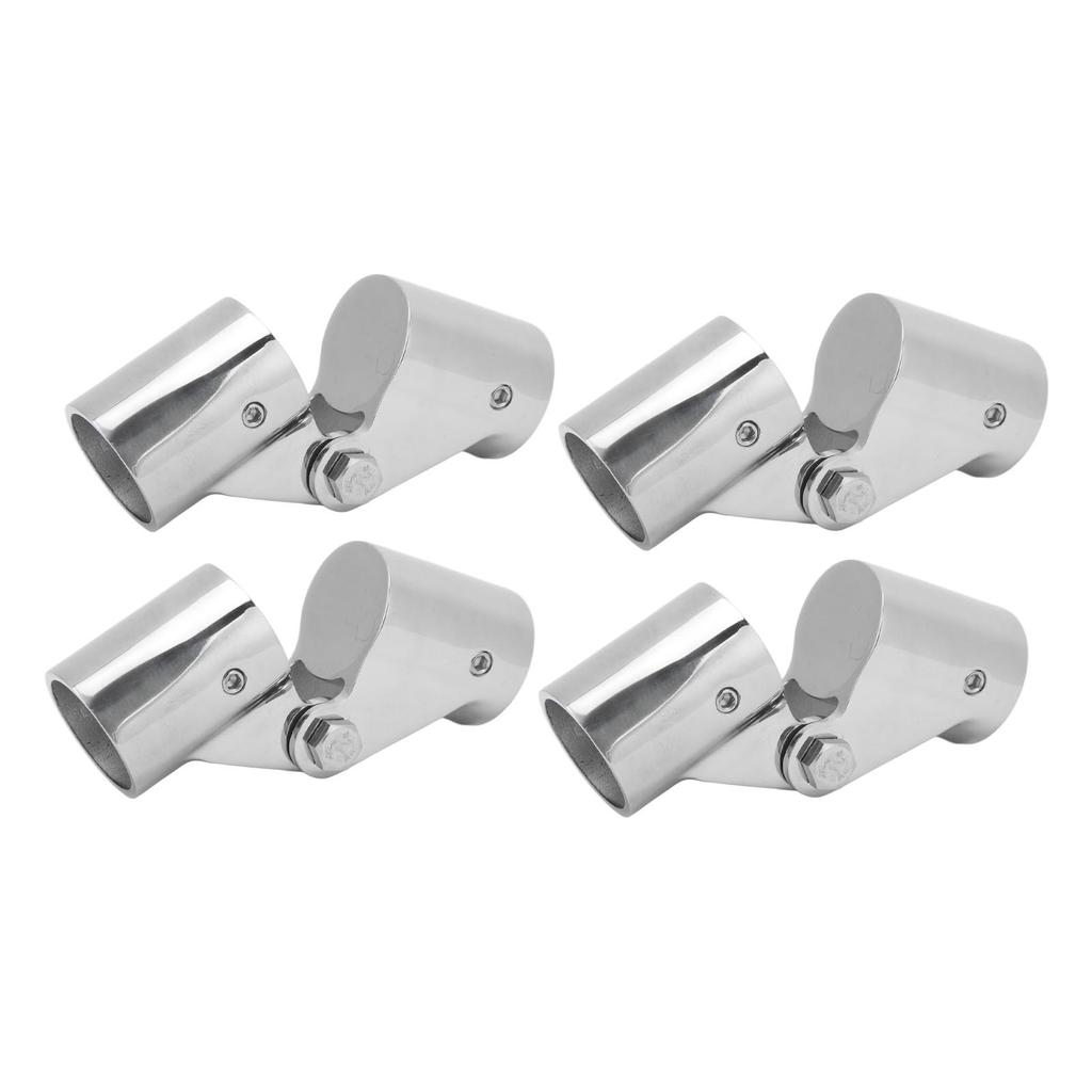 4Pcs Swivel Pipe Connector 25MM Stainless Steel Rugged Stable Boat Pipe Connector for Marine Yachts Inflatable Yachts
