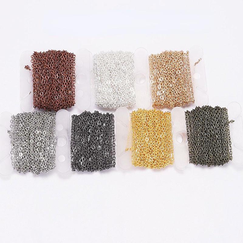 5 м/лот, ширина 1,5-3,5 мм, овальное звено, цепочка для ожерелья для изготовления ювелирных изделий, аксессуары, браслет, принадлежности для самостоятельного изготовления