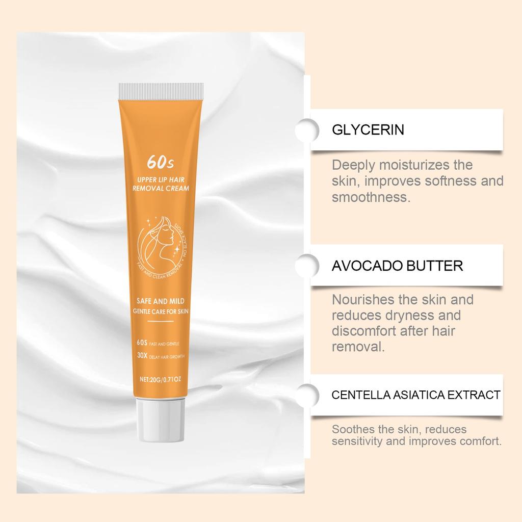 Крем для удаления волос на лице, удаление волос на верхней губе, успокаивающий крем для удаления волос на лице и теле, безболезненный, эффективный крем для удаления волос на лице