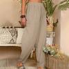Harem Pants Solid Color Pockets Summer Temperament Loose-fitting Pants for Beach