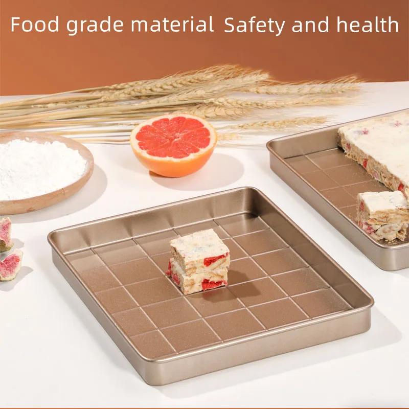 Высококачественная золотистая форма для нуги из углеродистой стали, форма для выпечки с дном в виде снежинки, антипригарная форма для выпечки, охлаждающая форма для застывания, тарелка для нуги