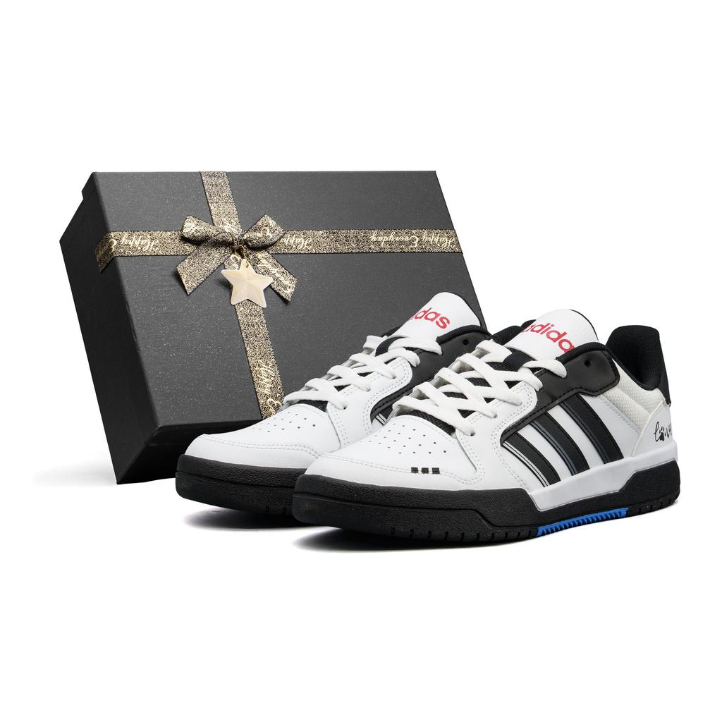 Adidas Neo Leather Low top Skateboard Shoes Unisex Black White Box JQ3924(Team1451-SBOX)