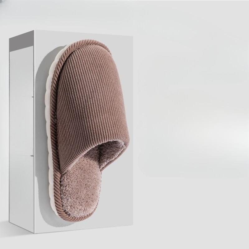 Новый стиль женских домашних тапочек для помещений, утолщенные противоскользящие парные плюшевые хлопковые туфли