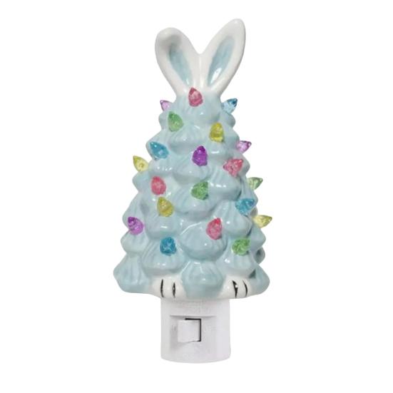 Пасхальный кролик, лампа на дереве, смоляная машина-кролик, мигающая декоративная лампа, светодиодная подсветка, фигурка животного, статуя, скульптура, весеннее пасхальное украшение для рабочего стола