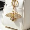 Fashion Purse Decoration Rhinestone Bee Keychain for Women, Bing Alloy Car Decorative Backpack Accessory Key Ring, Accessories Handbags Backpacks