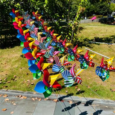 10 шт./набор Разноцветные 5-лепестковые вертушки с веревочками Разноцветная веревочная мельница для двора и сада