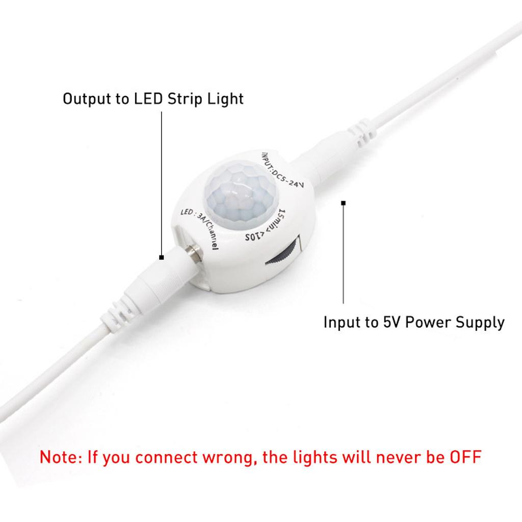 1M/2M/3M Strip Light 5V USB Under Cabinet Lighting PIR Motion Sensor Kitchen Wardrobe Led Tape Warm White Fast Setup Deco Room