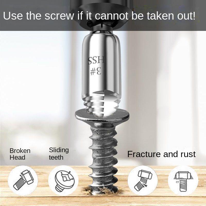 Screw Extractor, Universal Cutting Head Screw Tools, Slippery Screw Removal Broken Wire Extractor.