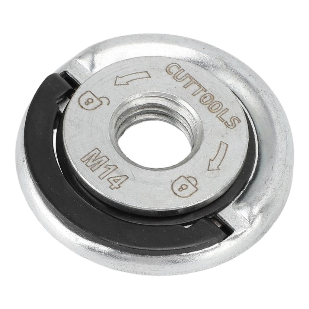 2 шт. Фланцевые гайки для угловой шлифмашины M14 Высокая стабильность Углеродистая сталь Быстросъемная Фланцевая стопорная гайка для шлифмашины для замены или фиксации отрезных дисков