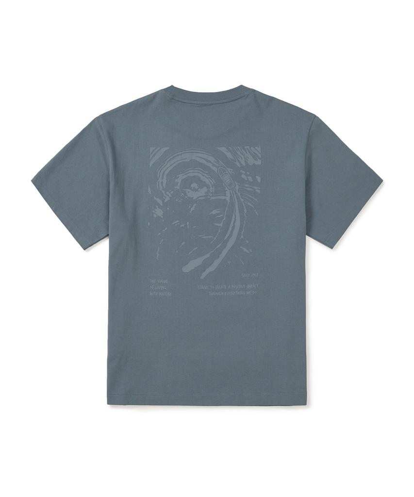 SNOWPEAK APPAREL Cotton Foam Graphic Short Sleeve T-Shirt (S25Mmfts66) Pastel Blue