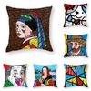 Romero B-Britto Art Pillow Case 3D Print Polyester Fiber 40*40cm Home Sofa Throw Decoration Festival Gift
