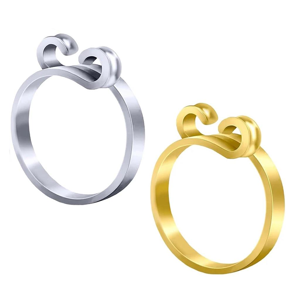 2 шт. Регулируемое кольцо для вязания крючком, направляющее кольцо для вязания пряжи, держатель для напёрстка, нитяные кольца, швейные инструменты