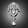 Silver Large Flower Bridal Brooch   Diamante Wedding Broach Pin