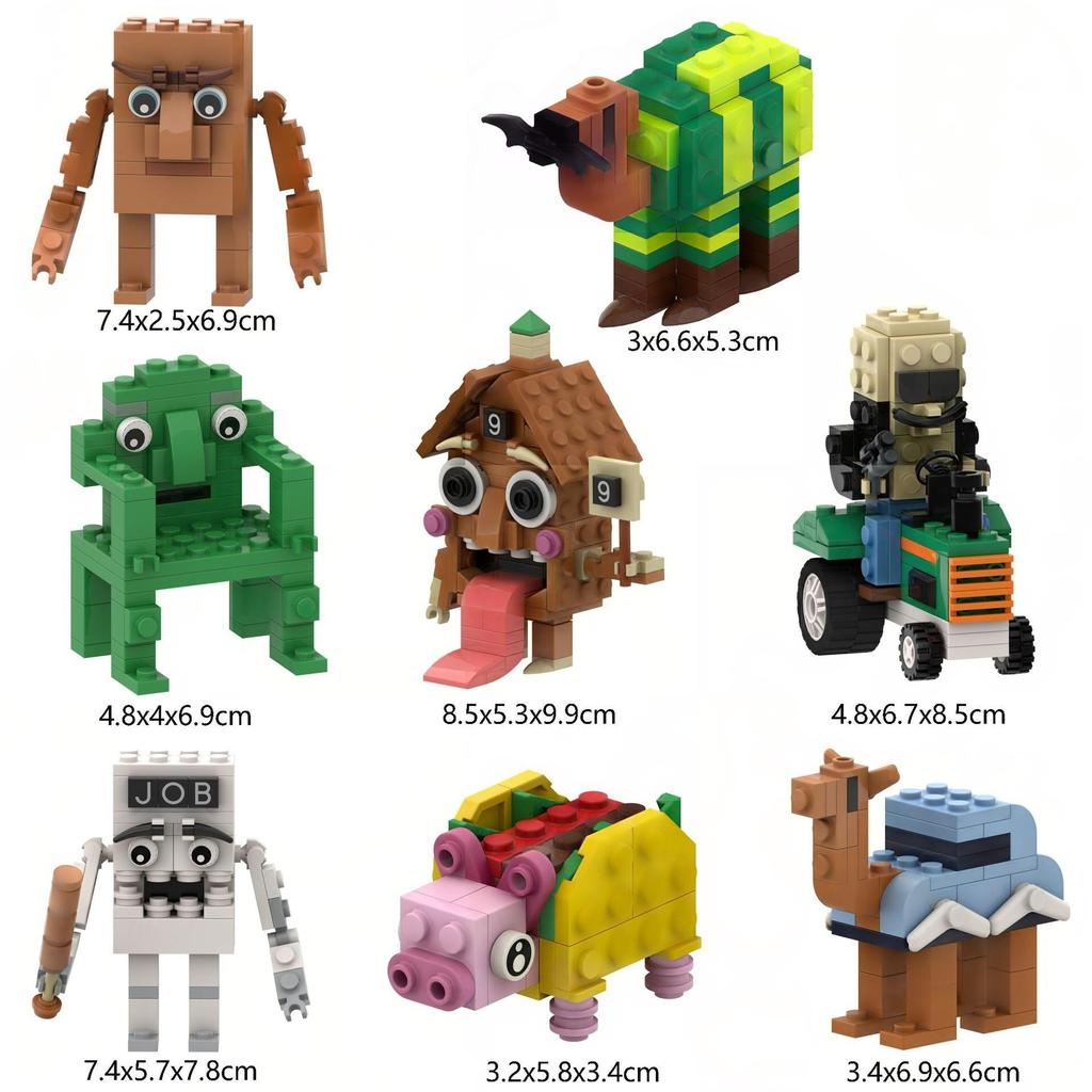 Строительные блоки Brainrot Bricks Tung Tung Sahur Tralalero, Забавный набор для сборки модели, Креативный подарок для детей, подростков и взрослых