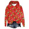 Women's Hooded Long Sleeve Christmas Printed Flannel Top Hooded Sweatshirt