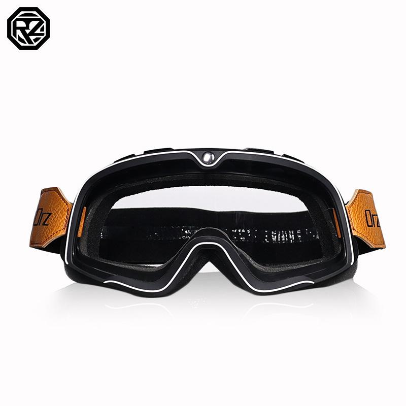 ORZ Motorcycle Windshield Color Changing Glasses Retro Half Helmet Off Road Motorcycle Windproof, Sandproof, Dustproof Riding