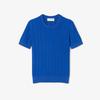 Lacoste Женский вязаный свитер в рубчик с плиссировкой, короткий рукав AF7961-55NC4X