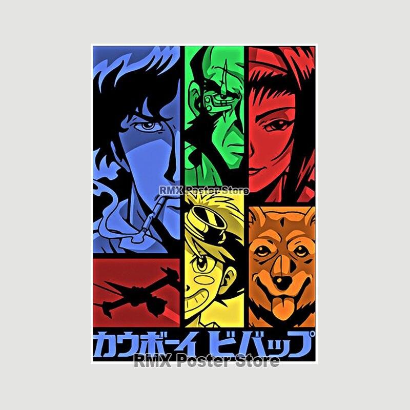 Ковбой Бибоп плакаты белая бумага аниме фигурки принты живопись фотографии гостиная бар украшения домашний декор манга наклейки на стену