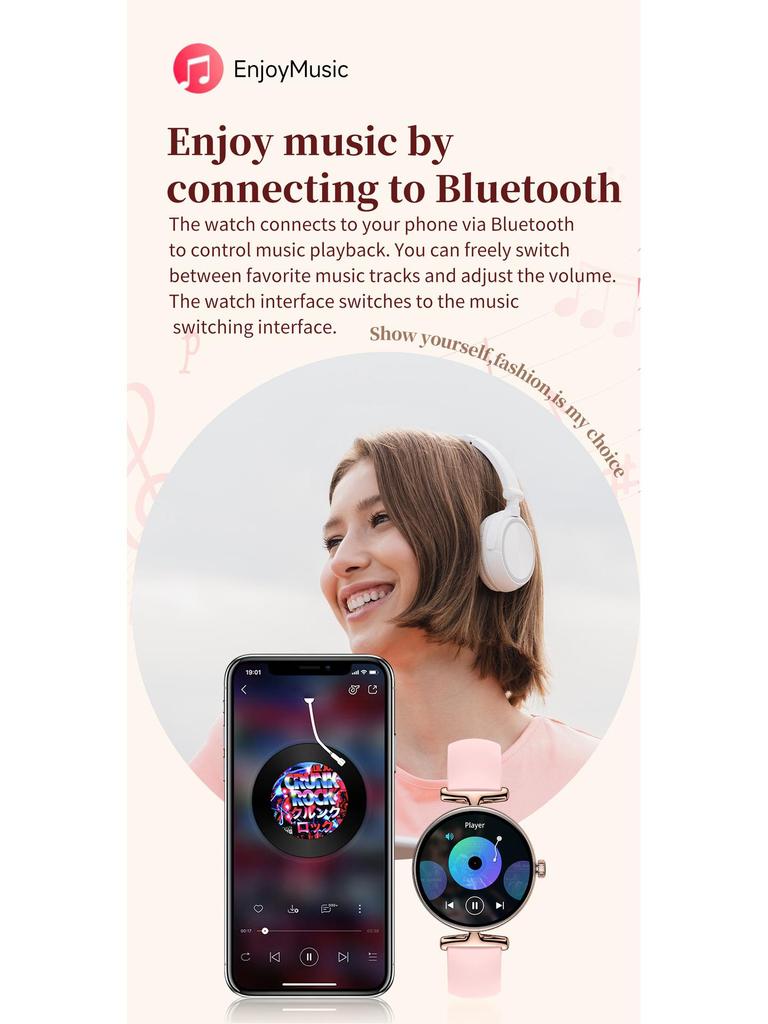 Женские многофункциональные смарт-часы V81: Пульс, Кровяное давление, Звонки по Bluetooth, Спорт, Кислород в крови, Отображение дня.