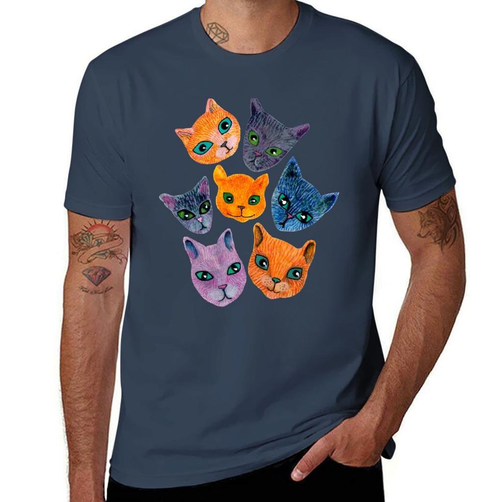 Cats Allover TShirt Casual Light Summer Short Sleeve Top