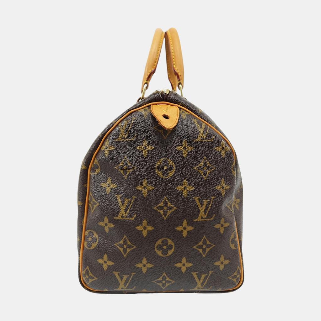 [Pre-Owned] Speedy 30 Elegant Compact Fashionable Commuter Classic Monogram Coated Canvas With Leather Trim Pillow Bag - Good #1AWJA1L
