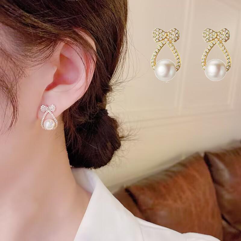 Нежные серьги с имитацией жемчуга, свадебные аксессуары для невесты, темпераментные элегантные серьги для ушей, новые модные женские