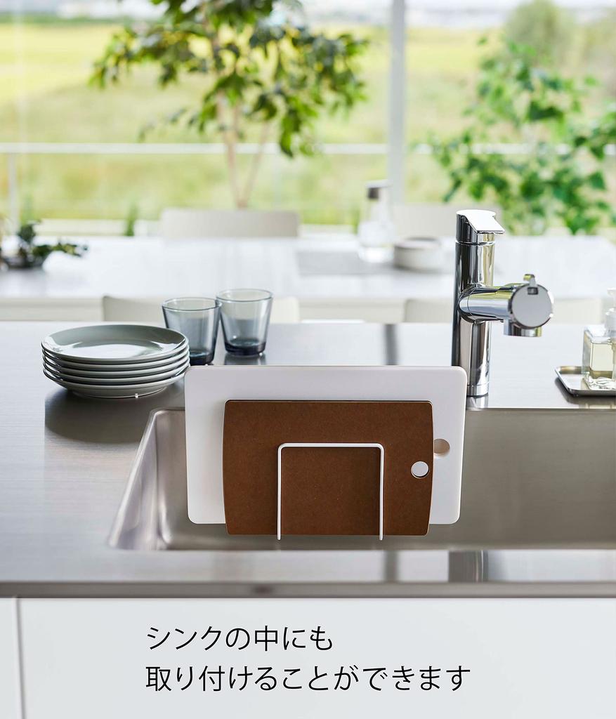 Держатель для разделочной доски Yamazaki Jitsugyo Film Hook, белый, приблизительно Ш12 x В12 см, крючок, не башня, для хранения разделочной доски, плавающее хранилище 6364 Корпус