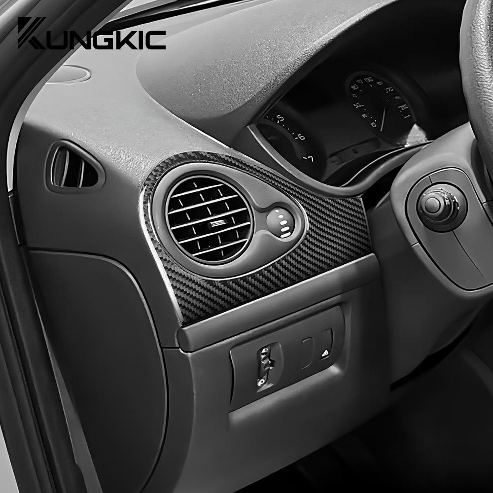 Наклейка из настоящего мягкого углеродного волокна для Renault Clio 3 2006 2007 2008 2009 2010 2011 2012, аксессуары для отделки центральной консоли и кондиционера автомобиля
