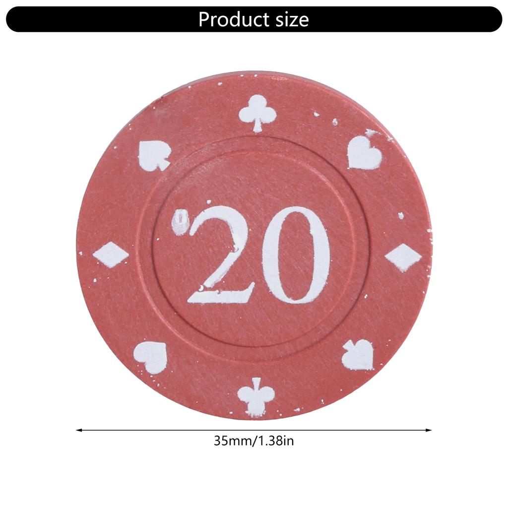 100Pcs Casino Poker Chip Roulettes Game Bingo Chip with Box Plastic Counting Counters Poker Chip for Game Play Learning