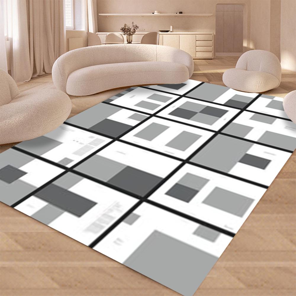Area Rugs for Living Room Living Room for Bedroom Geometric Stripes Plaid Style Carpet Rugs for Dining Room Dorm