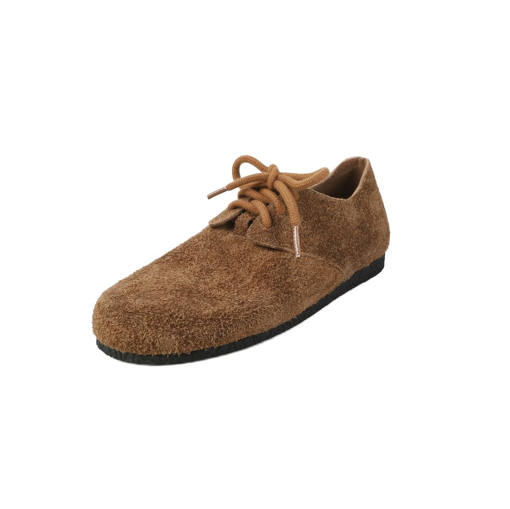 Модная тренировочная обувь из коровьей замши на шнуровке для женщин 2025 Осень Новые женские кроссовки Балетки Ретро Комфортная Повседневная Спортивная обувь Большой размер