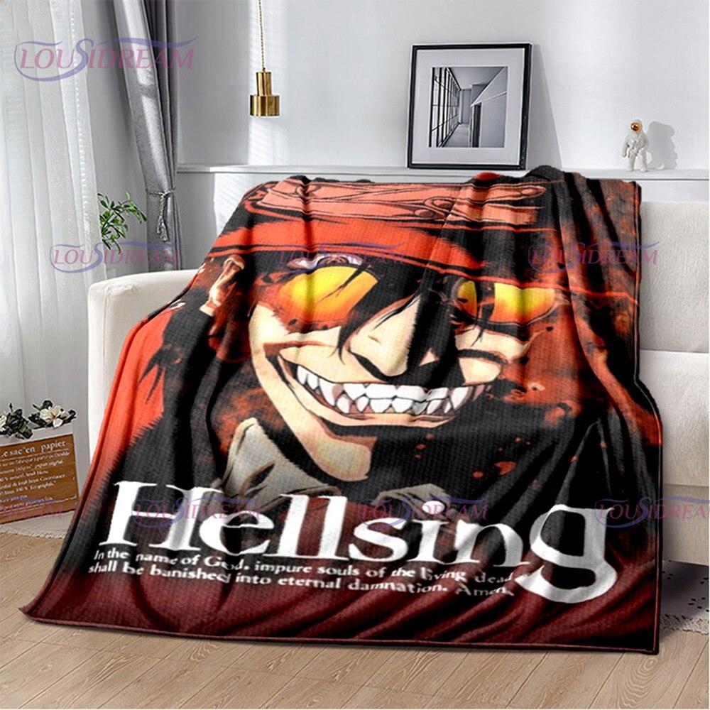 Одеяло серии аниме «Хеллсинг», одеяло с принтом «Алукард», мягкое покрывало, пляжное теплое дорожное покрывало для детей, подарок для мальчиков и девочек