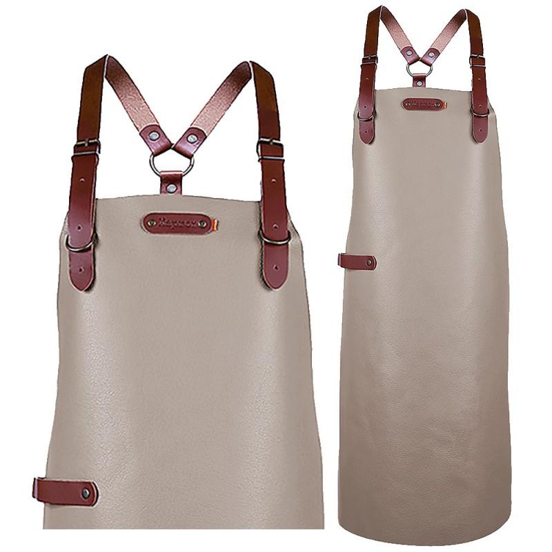 Unisex PU Leather Apron Waterproof Oilproof Kitchen Baking Barber Work