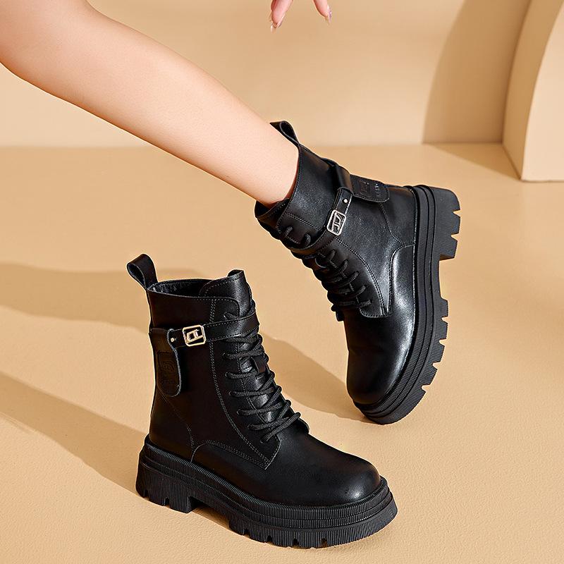 Новые женские белые ботильоны из искусственной кожи, армейские ботинки на толстой подошве со шнуровкой, женские осенне-зимние туфли на платформе, резиновые ковбойские сапоги
