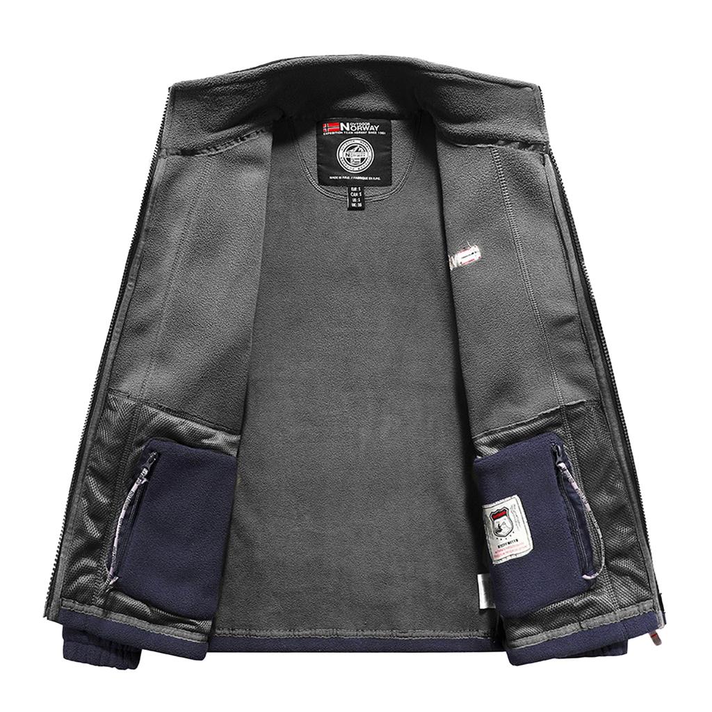 Флисовая Polar Full Zip Winter WT8818 [Manatsulife] Мужская куртка, Верхняя одежда, Флис, Куртка, Теплая, Повседневная, Для активного отдыха, Термо, Холодная, Ветрозащитная, Осень,