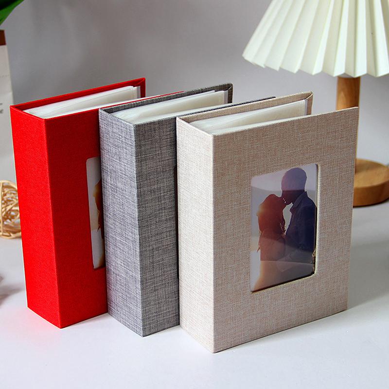Photo Album 100 Pockets Photo Album 4X6 Photos Linen Cover Slip-In Picture Albums Diy Writable Photo Storage Children Growth
