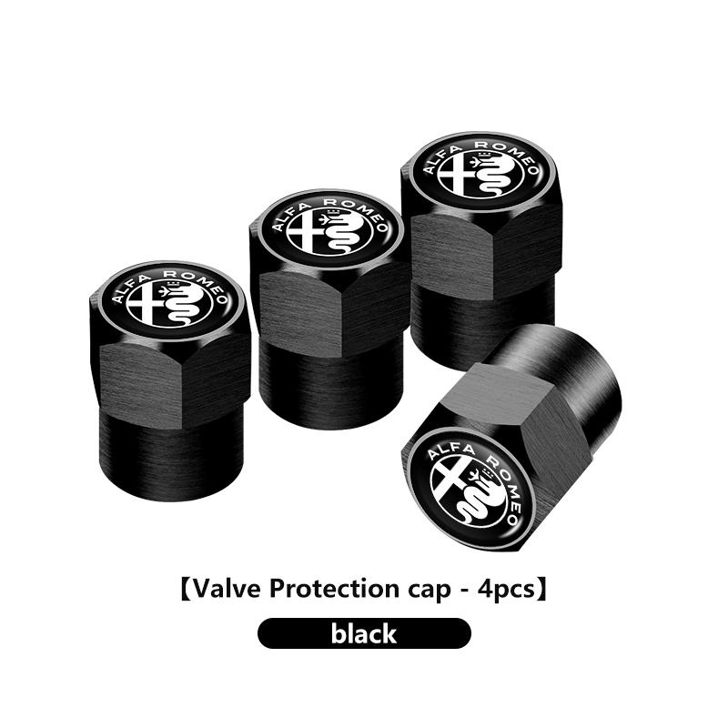 For Alfa Romeo 4Pcs Car Tire Valve Value Protection Caps Badge Accessories For Alfa Romeo 159 Giulietta 156 147 Giulia Mito GT S