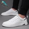 2025 New Summer Breathable Casual Leather Shoes Men's Flat Shoes Hollow Leather White Shoes