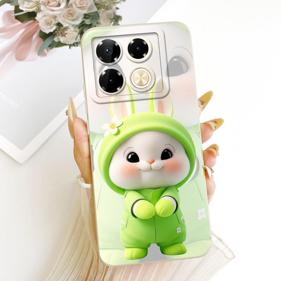For Infinix Note 40 Pro 4G 5G / Note 40 Pro+ / Note40 X6853 Cute Cat Flower Cartoon Phone Case Soft Silicone Cover Bumpers