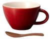 Hokkuri Soup Cup Red with Spoon Microwave and Dishwasher Safe Gift Present 34315