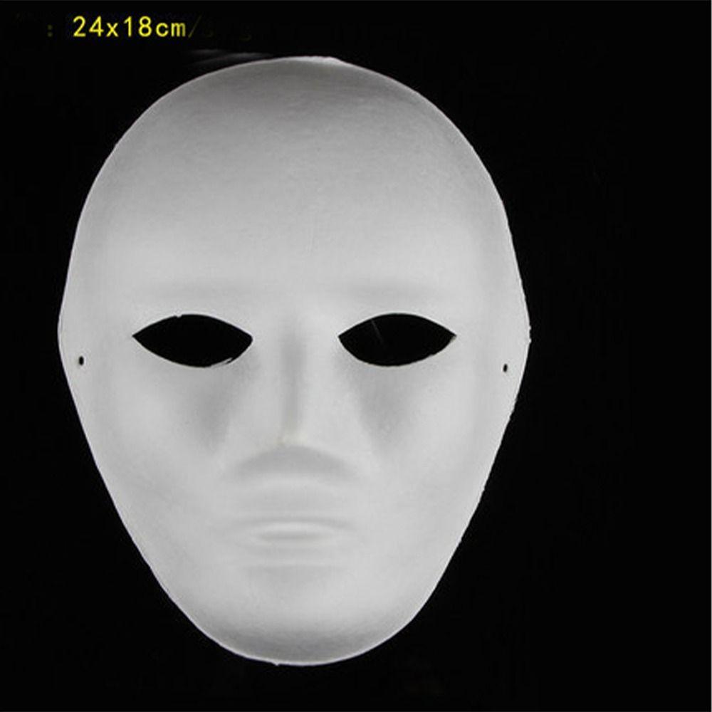 White DIY Hand-Painted Mask Handmade Half Face Mask Japanese Cosplay Blank Mask Party