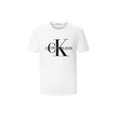 Calvin Klein Модная дышащая футболка с круглым вырезом и коротким рукавом, унисекс, топы, белая J318317-YAF