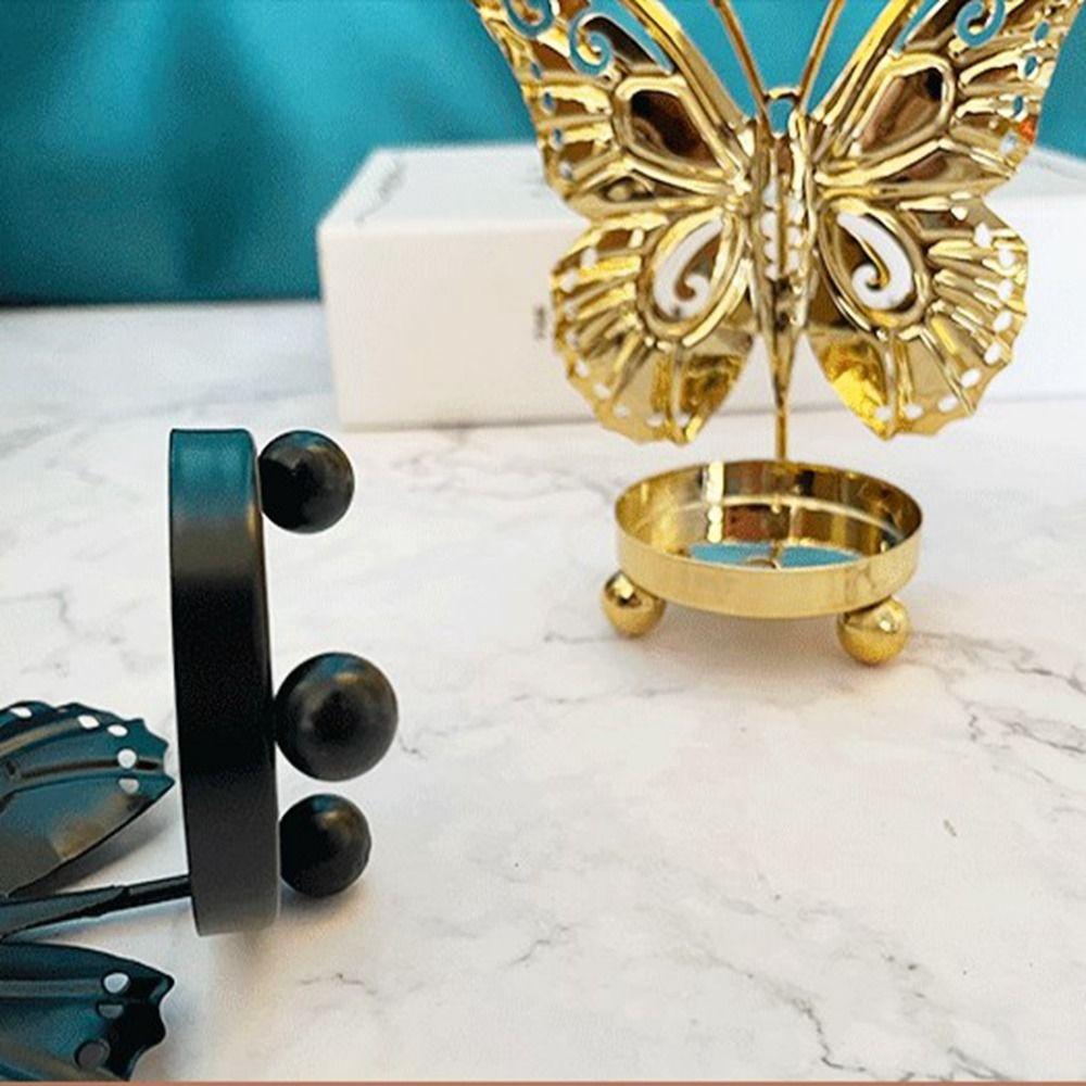 Elegant Butterfly Candle Holders Electroplated Iron Candle Stand  Table