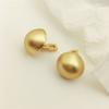 No Piercing Clip Golden Frosted Metal Hemispherical Round Ear Earring
